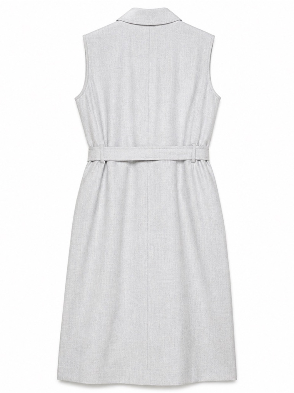 Calvin Klein Light Blue Moto Sheath Dress Sleeveless Belted Size 6 - Picture 4 of 9